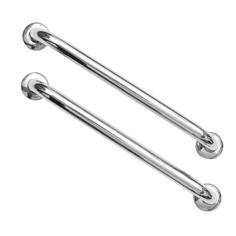 Homemaxs 2 Pcs 25x40cm Silver Safe Toilet Bathroom Bathtub Handrails Safety Grab Bars Stainless