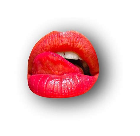 Premium Photo Sexy Tongue Licking Sensual Lips Lips On White Isolated