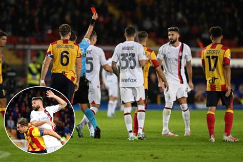 Olivier Giroud Sees Red In Ac Milans Frustrating Draw Against Lecce