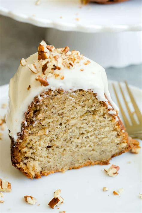 Banana Bundt Cake With Cream Cheese Frosting Greens And Chocolate