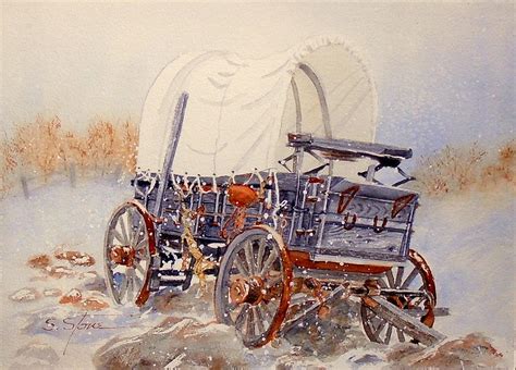 New Snow Old Wagon Painting By Sandra Stone Fine Art America
