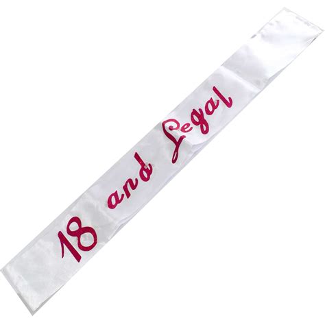 flashing 18 and legal sash white with pink text birthday party accessories ebay