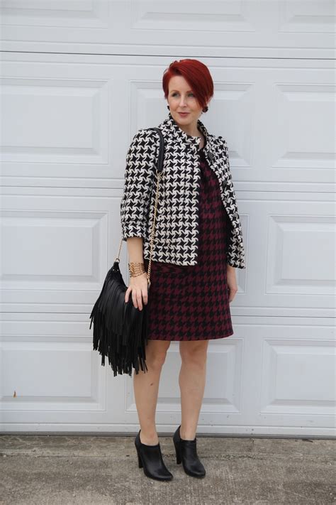 Thrift And Shout Cute Outfit Of The Day Houndstooth Pattern Mixing