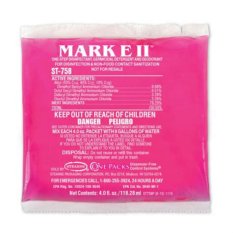 Mark E Ii Hospital Grade Disinfectant Virucide Sanitizer Packet Gallons Eco Smart