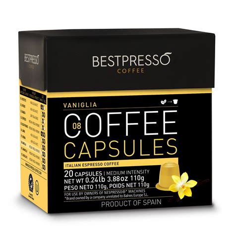 Bestpresso Premium Nespresso Coffee Pods Vaniglia Pack Count