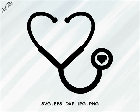 Stethoscope Heart Svg Stethoscope Svg Cut File For Cricut Etsy