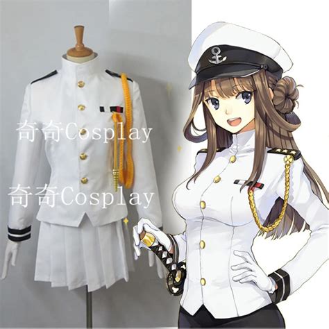 Anime Kantai Collection Teitoku T Admiral Women Uniforms Cosplay Military Costume Coatskirthat