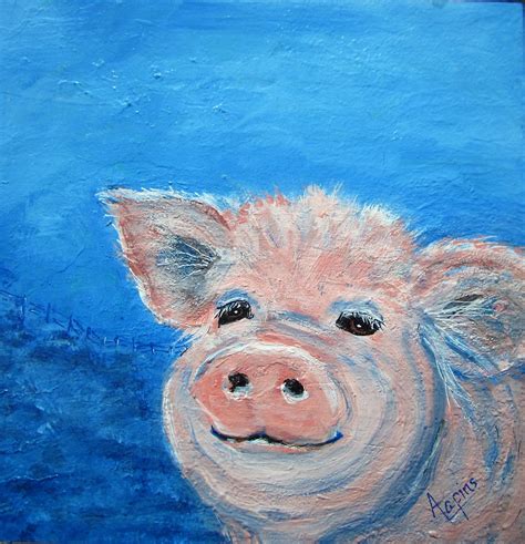 Pig Piggy Pig Art Farm Art Farmhouse Decor Country Decor Rural