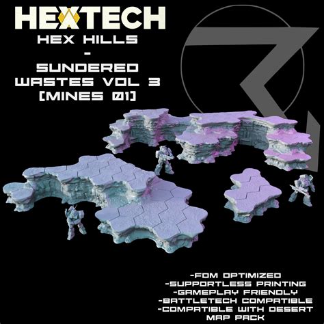 3d File Hextech Hex Hills Desert Map Pack Battletech Compatible 🏜