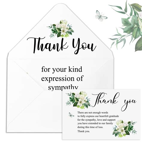 Buy 50 Pack Thank You Sympathy Cards Funeral Thank You Cards With