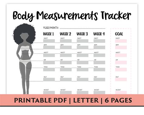 Body Measurement Tracker Printable