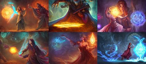 a mage casting a spell, channeling mana, mystical | Stable Diffusion