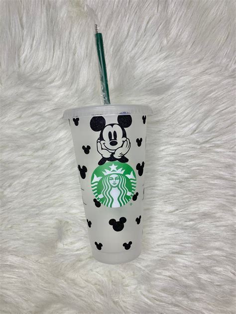 Mickey Mouse Starbucks Cup Mickey Mouse Glitter Disney Etsy