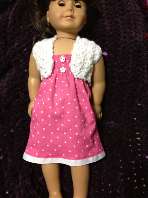 american girl gathered dress and crocheted shrug american girl clothes american girl doll
