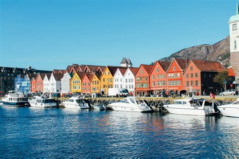 The Unesco World Heritage Site Of Bryggen In Bergen Norway Hand