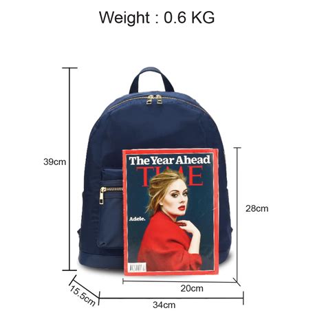 Wholesale Navy Unisex Backpack School Bag Ag00581