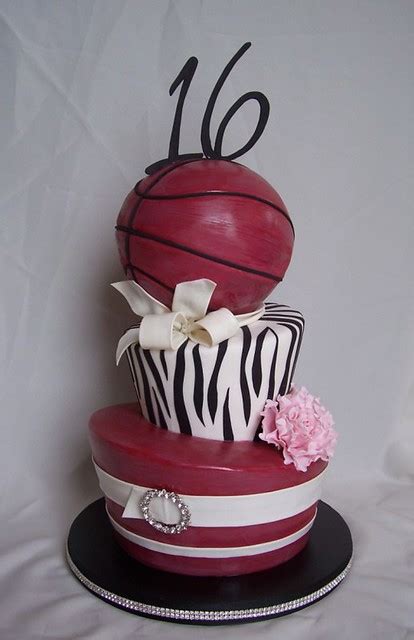 Sweet 16 Basketball And Zebra Stripe Birthday Cake Flickr