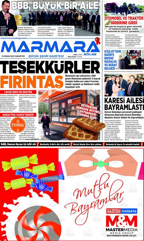 30 Nisan 2022 tarihli Marmara Bölge Gazete Manşetleri