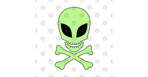 Alien Skull Crossbones Ufo Alien Skull Crossbones Ufo Sticker