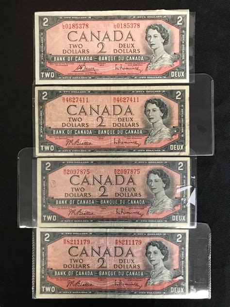 1954 CANADA 2 DOLLAR BILL LOT