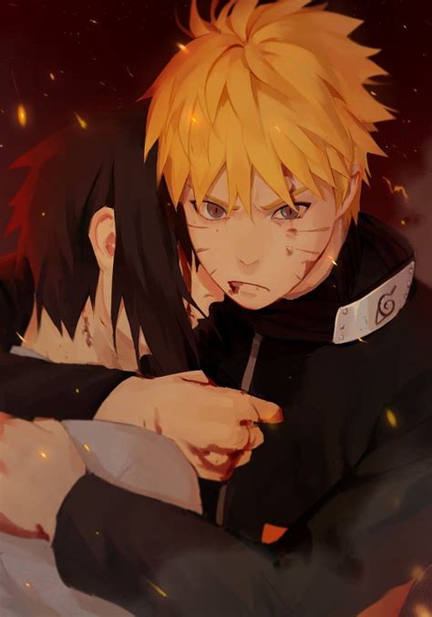 Wallpaper Uzumaki Naruto Uchiha Sasuke Giant Hug Kyaaa