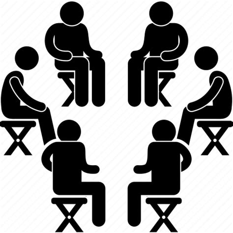 Circle Discussion Group People Sitting Support Talk Icon