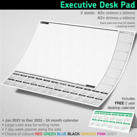A3 Desk Pad Calendar Executive Jotter Week Planner Todo Paper Notes