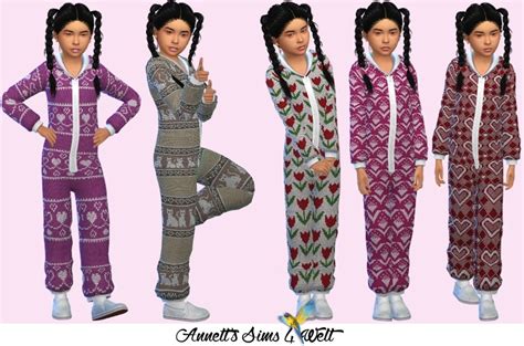 Annetts Sims 4 Welt Knitted Jumpsuits For Kids