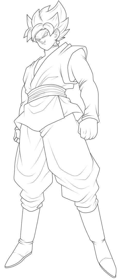 Goku Black Super Saiyan Lineart by ChronoFz on DeviantArt