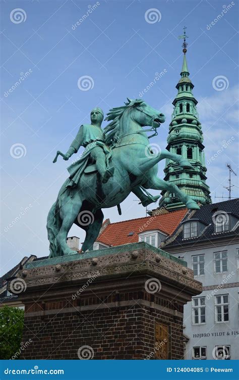 The Equestrian Statue Of Bishop Absalon Copenhagen Denmark Stock Image