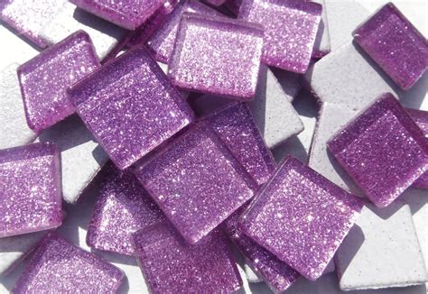 Light Purple Glitter Tiles 20mm Mosaic Tiles 25 Metallic Etsy