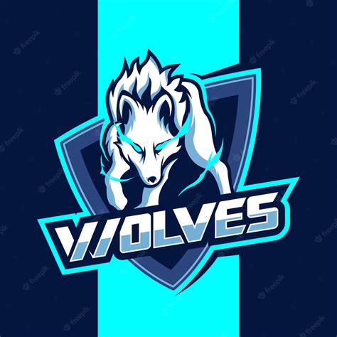 Premium Vector White Wolves Mascot Esport Logo Design