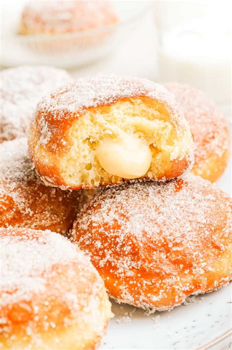 Brioche Donuts Are Both Crispy And Light And Filled With Smooth Vanilla Pastry Cream Making Them