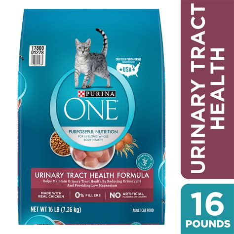 This food is formulated with low magnesium, which can prevent the creation of bladder stones and similar problems. Purina ONE High Protein Dry Cat Food, Urinary Tract Health ...