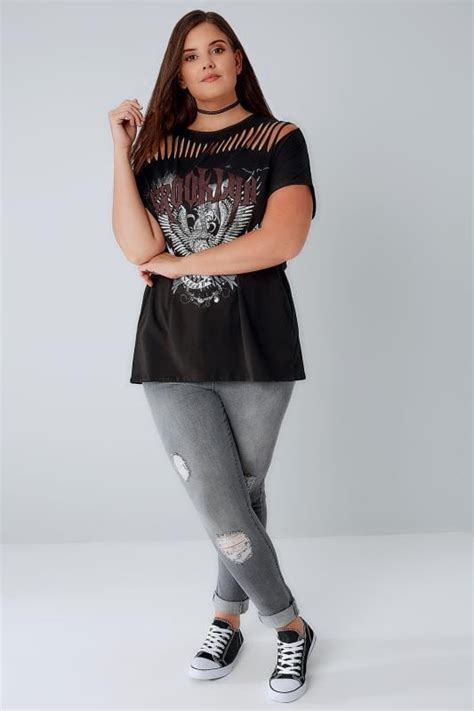 It's great to know that someone loves me with their heart and soul. Black Slash Neck 'Brooklyn' Slogan Jersey Top With Grown ...