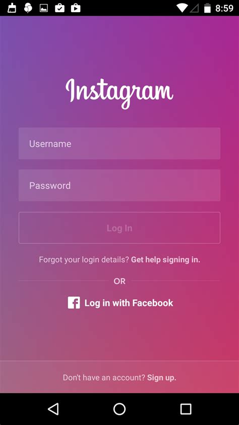 Instagram Login Signup Uplabs