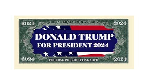 Donald Trump 2024 President Dollar Bill With Currency Holder Trump Mug