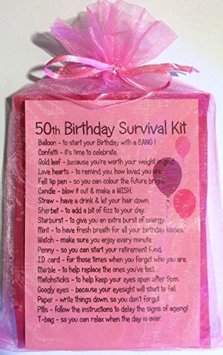 Maybe you would like to learn more about one of these? Buy 50th Birthday Survival Kit Pink From £6.99 - Compare ...