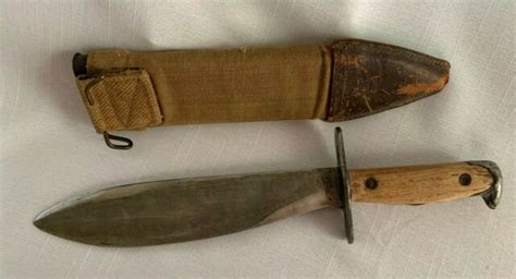 Us Ww1 Bolo Fighting Knife M1917 W Scabbard 1918 Ac Co Chicago Ebay