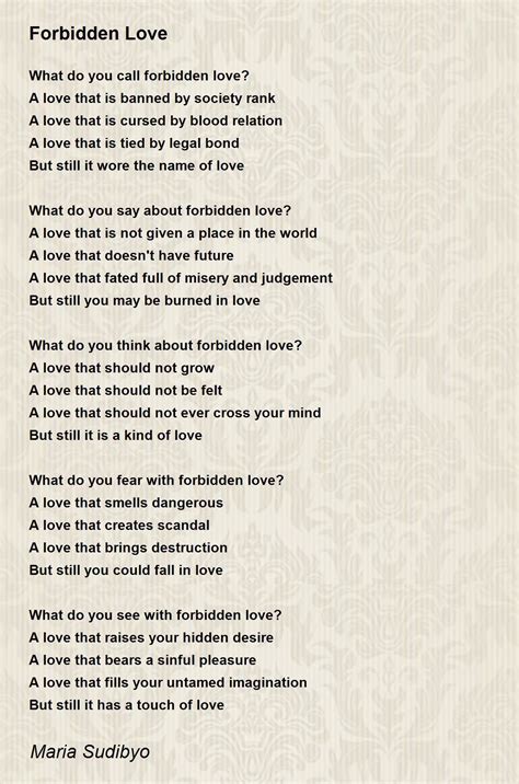 Forbidden Love Forbidden Love Poem By Maria Sudibyo