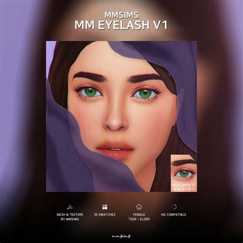 Mmsims Eyelash Maxis Match V1 Mmsims On Patreon In 2021 Sims 4