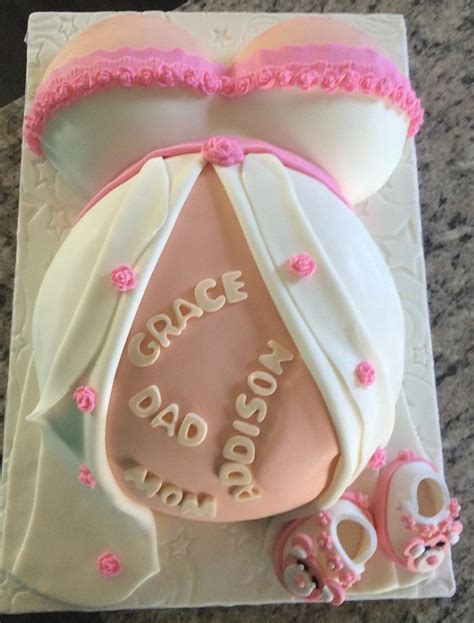 pregnant belly cake decorated cake by for heaven s cakesdecor