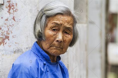 July 4 2014 Old Chinese Woman Hongcun Anhui China Stock Photo Offset
