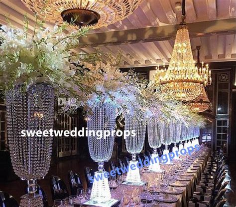 Tall And Large Crystal Table Top Chandelier Centerpieces For Weddings