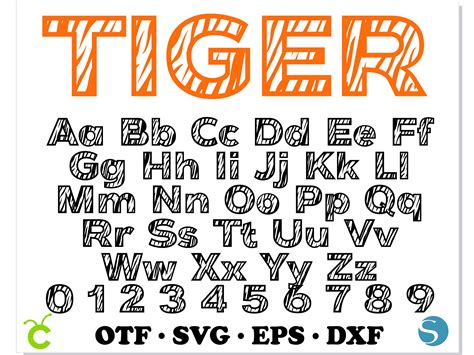 Tiger Font SVG Cricut Tiger Font OTF Tiger SVG Letters SVG Inspire