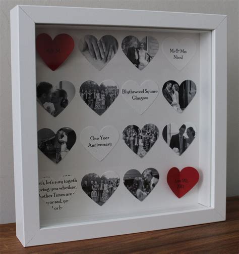 Personalised Anniversary Gift Bespoke Heart Anniversary Frame D