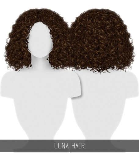 Luna Hair Curly For The Sims 4 Sims Hair Sims 4 Afro