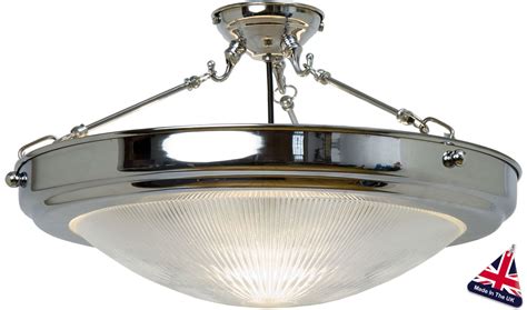 Semi Flush Prismatic Glass Art Deco Style Chrome Ceiling Lamp 462744