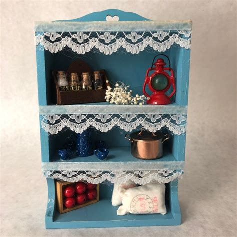 Miniature Dollhouse Kitchen Shelf Pantry Doll House Furniture Made In