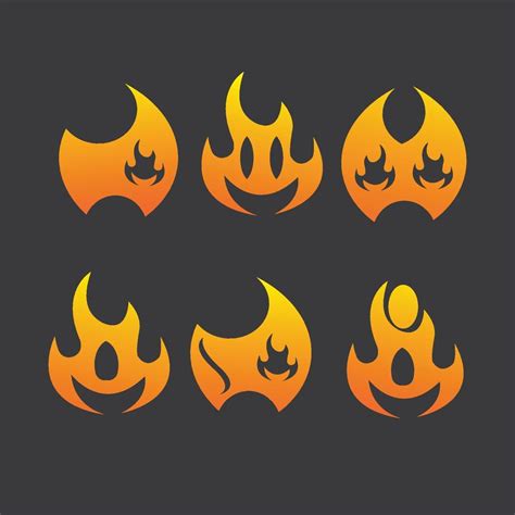 Fire Flame Icon Isolated Bonfire Sign Emoticon Flame Symbol Isolated